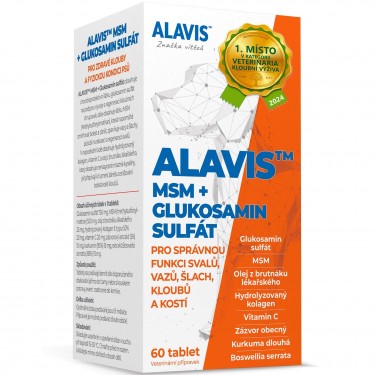 ALAVIS MSM + Glukozamín sulfát na kĺby, kosti a chrupavky psov