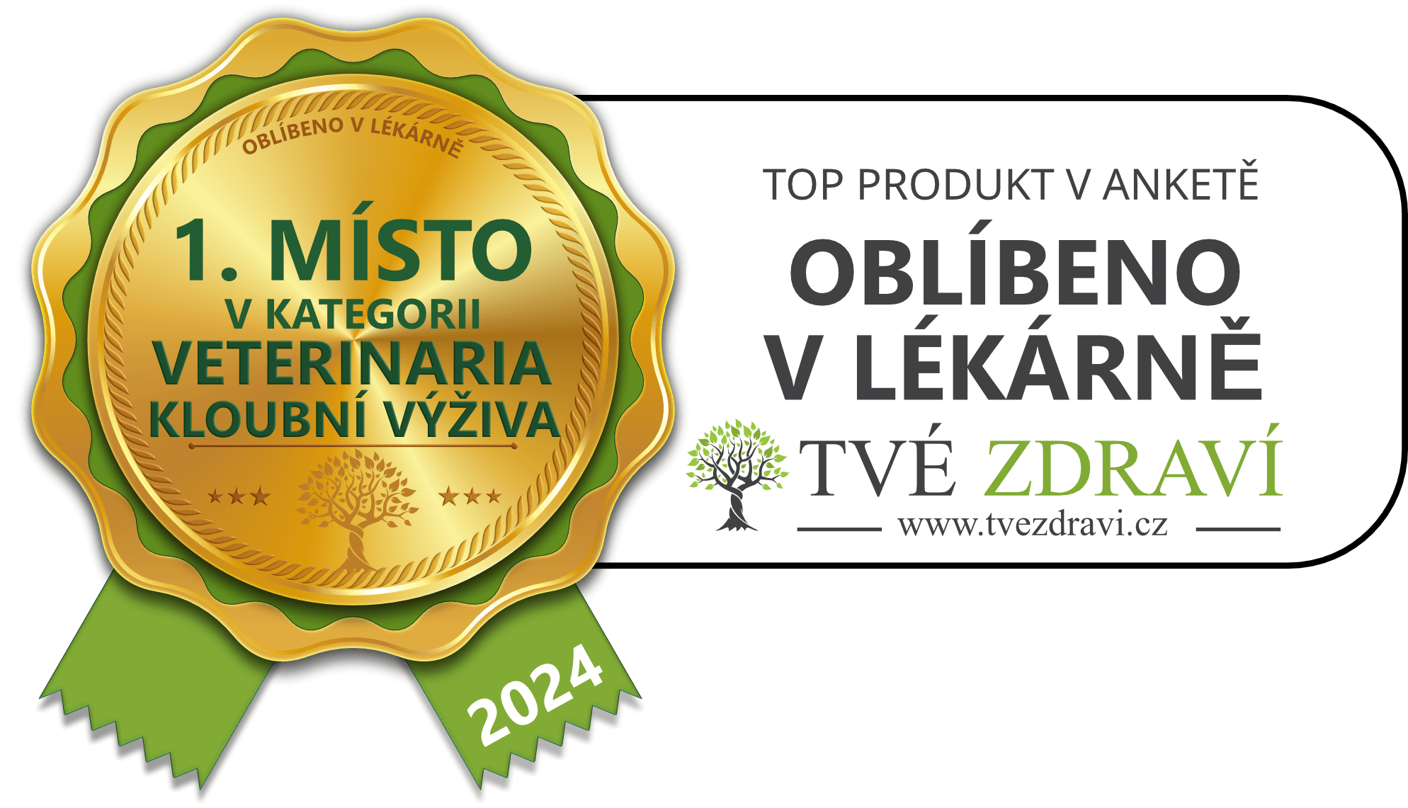 Certifikát Obľúbené v lekárni 2024 - kategória kĺbovej výživy Veterinaria